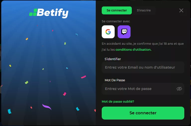 betify connexion 70